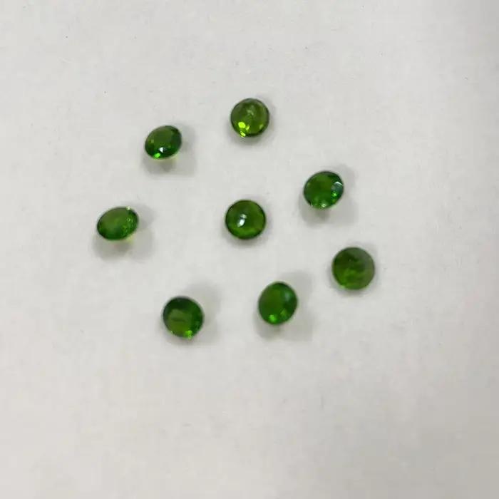 Diopside naturel, pierre brute ronde taillée de 5 mm, vert émeraude, pour bagues, boucles d'oreilles, colliers, accessoires de bijoux DIY