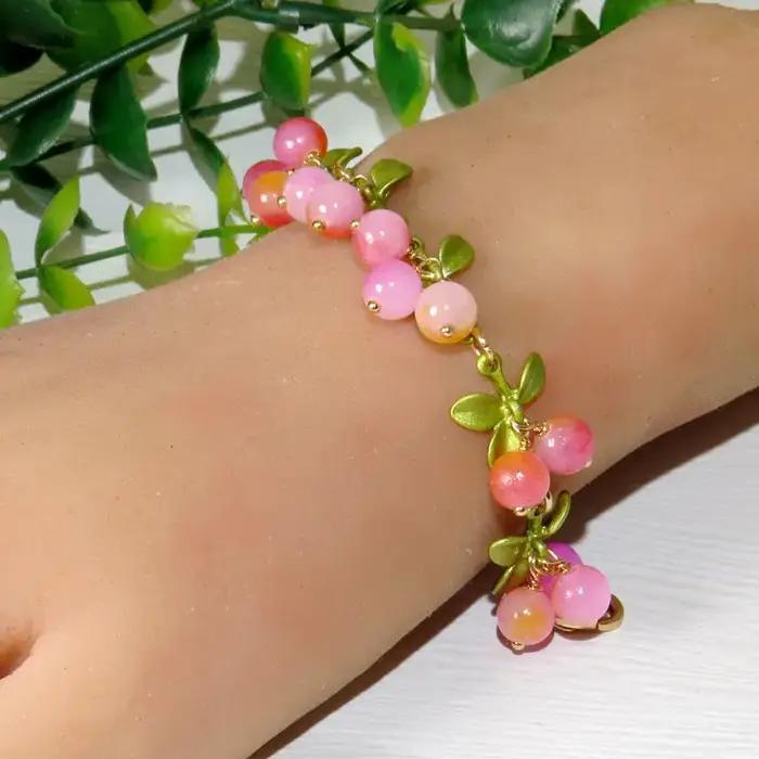 Bracelet de perles tissées à la main de Style français rétro pour femmes