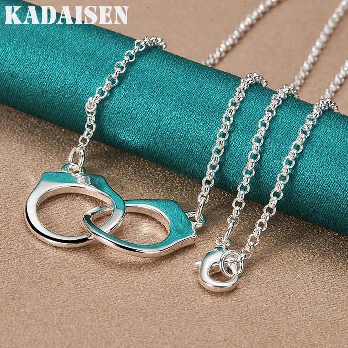 Collier avec pendentif menottes en argent sterling 925