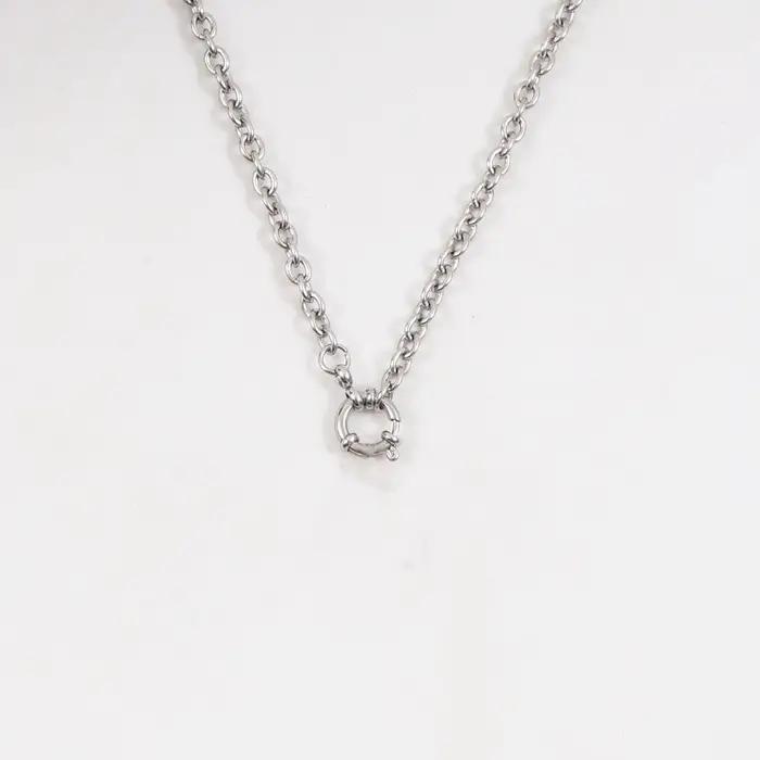Collier de perles naturelles pour femmes, fermoir marin en acier inoxydable, ras du cou, couleur or/