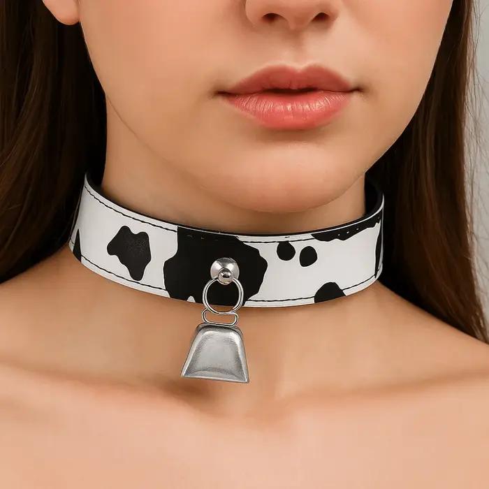 Collier ras du cou en cuir imprimé animal de compagnie pour femmes style moderne occassions spéciales et quotidiennes