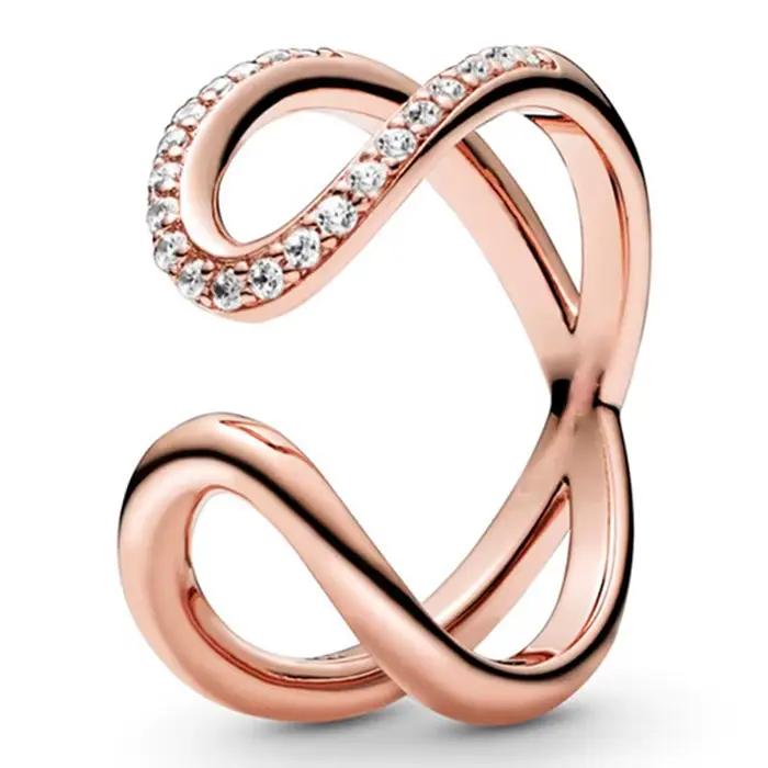 Bague minimaliste de luxe en argent sterling S925