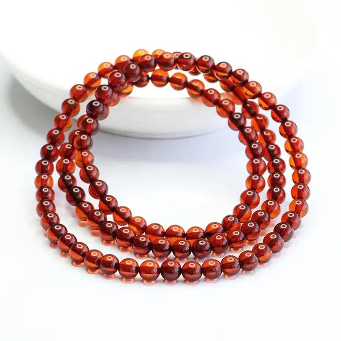 Collier en ambre naturel baltique pour femme, Bracelet multi-anneaux en ambre de fleur, collier Aldu