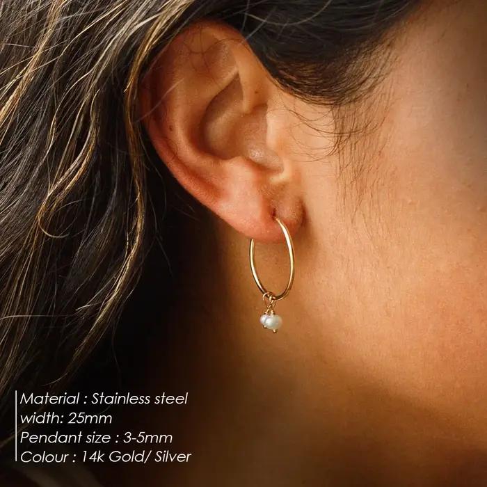 Boucles d'Oreilles en Perles d'Eau Douce Élégantes et Mode pour Femmes Occasions Spéciales Bureau École Fêtes