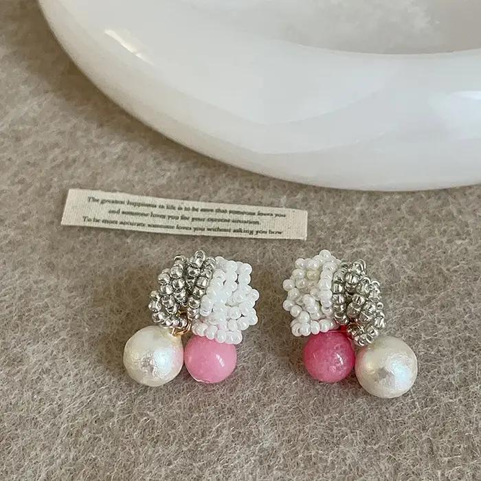 Minar – boucles d'oreilles en perles d'imitation Miyuki Treand