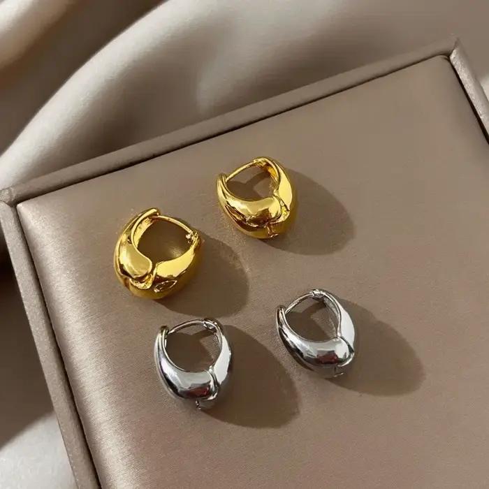 Boucles d'oreilles rondes vintage en argent regardé 925 pour femmes