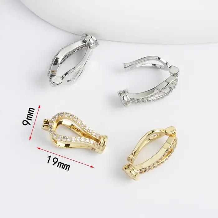 1 pièce cuivre plaqué or Zircon en forme de Y pull chaîne pince perle collier Bracelet