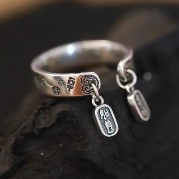 Bague vintage de nuages de bon augure pour dame, pendentif goutte d'eau de bénédiction, amulette, in
