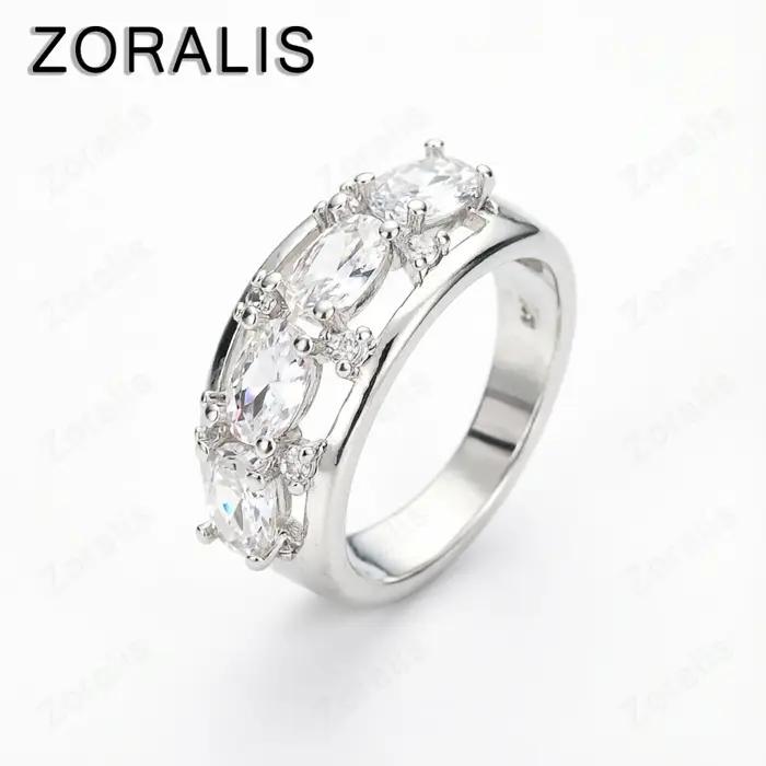 Bague en or 18 carats pour femme, zircon ovale, creuse, bijoux de mariage tendance, haute qualité, c