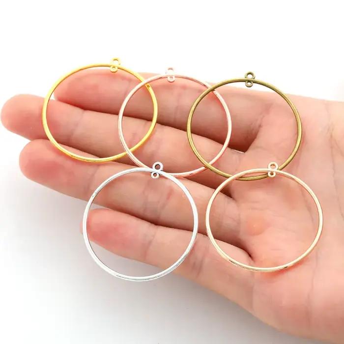Boucles d'oreilles géométriques à double trou, 15 pièces, 3 tailles, breloques de connecteur pour boucles d'oreilles, colliers, pendentif, bricolage, résultats de bijoux B205