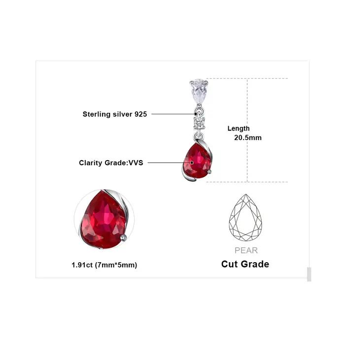 Boucles d'oreilles en forme de poire pour femme en argent Sterling 925 avec pierres précieuses élégantes pour occasions spéciales cadeau d'anniversaire