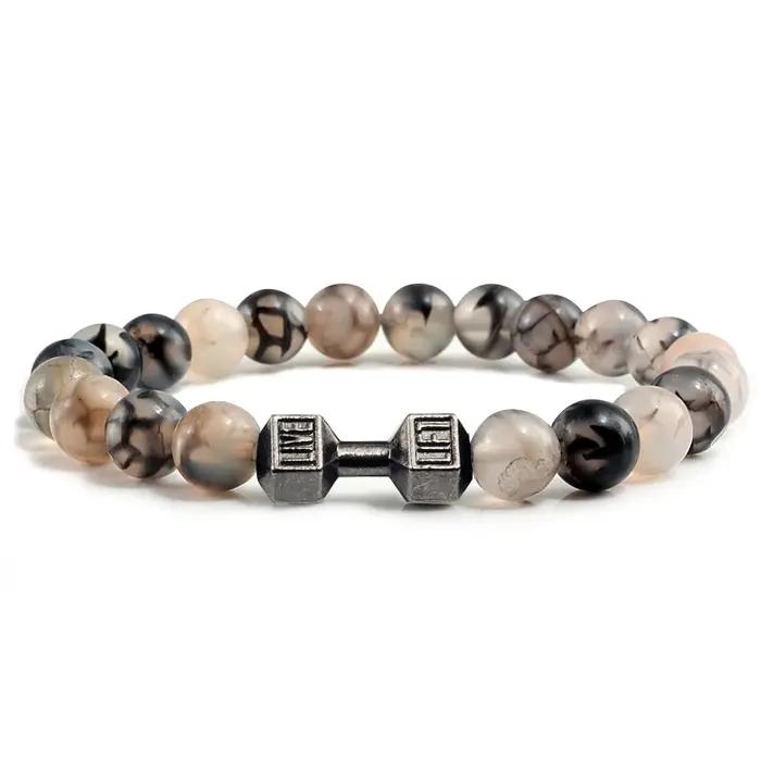 Bracelet en pierre volcanique naturelle pour hommes et femmes