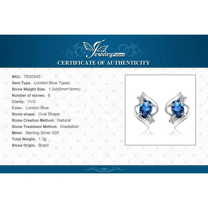 Boucles d'oreilles en topaze bleue de Londres naturelle et en argent Sterling 925 bijoux fins à la mode pour femmes occasions spéciales