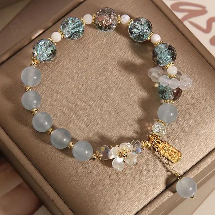Bracelet en chalcédoine naturelle style coréen pour femme