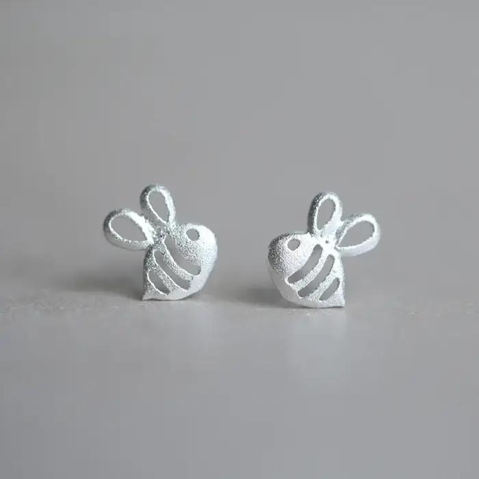 Boucles d'oreilles abeille en argent Sterling 925, bijoux à la mode pour femmes et filles