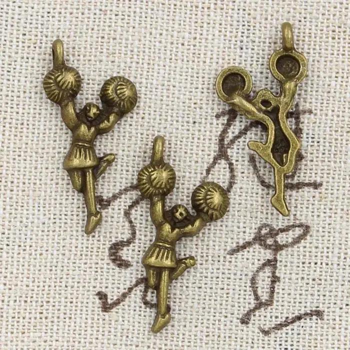 Breloques Pom-Pom Girl Vintage Antique Fabrication Charms DIY Bracelet Collier Occasions Spéciales