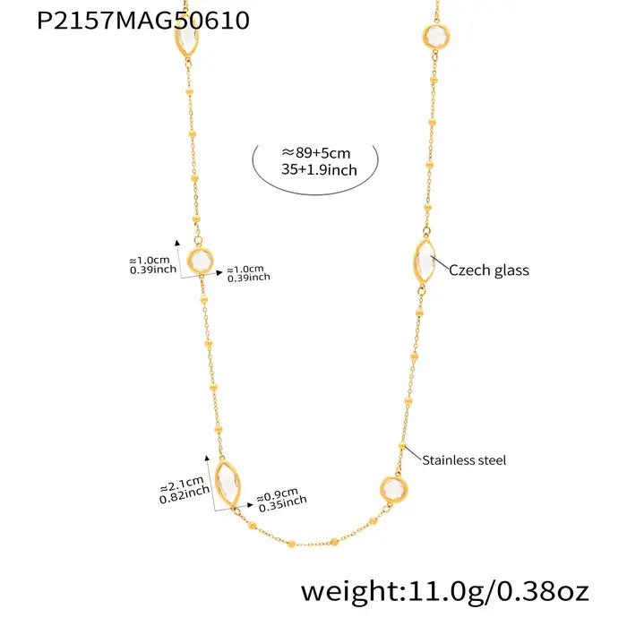 Collier élégant en acier inoxydable pour femmes, Style œil rond, luxe, verre tchèque plaqué or, manchette, bracelet ouvert, bijoux à breloques