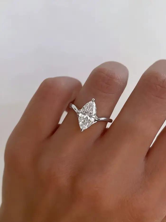 Bague en argent Sterling 925 pour femmes, magnifique bague en Zircon de forme Marquise, bijoux fins