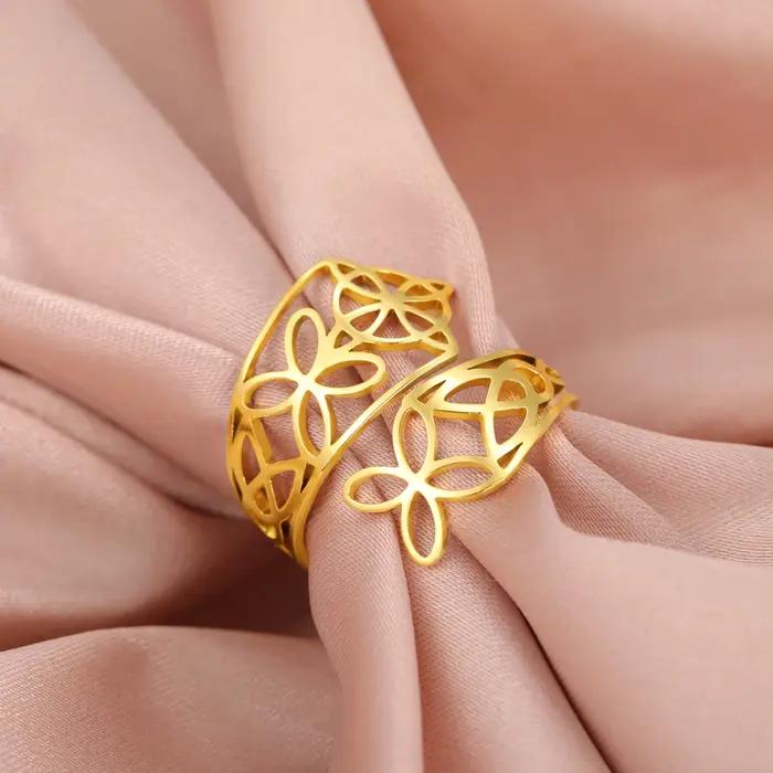 Bague Skyrim à nœud de sorcière en acier inoxydable plaqué or pour femmes style à la mode symbole de protection cadeau occasionnelle