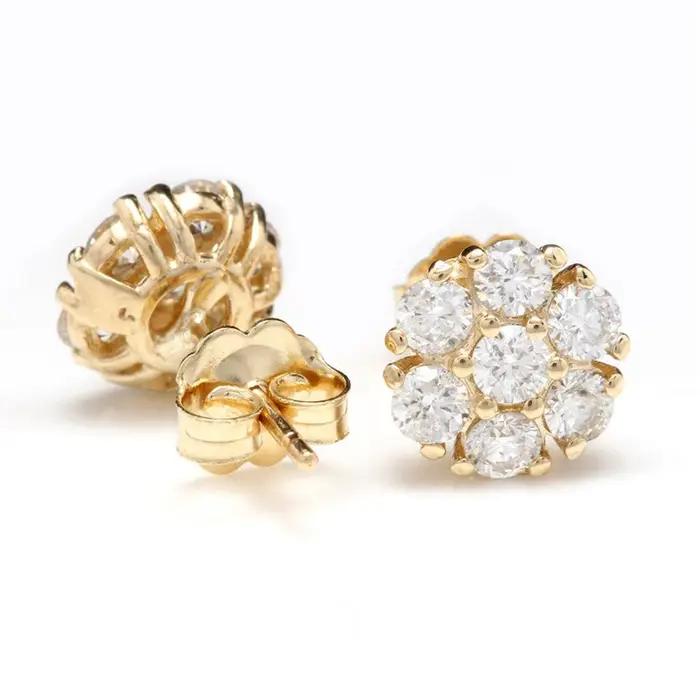 Huitan luxe couleur or brillant cubique zircone boucles d'oreilles pour les femmes délicat petite femme boucle d'oreille cadeaux bijoux classiques