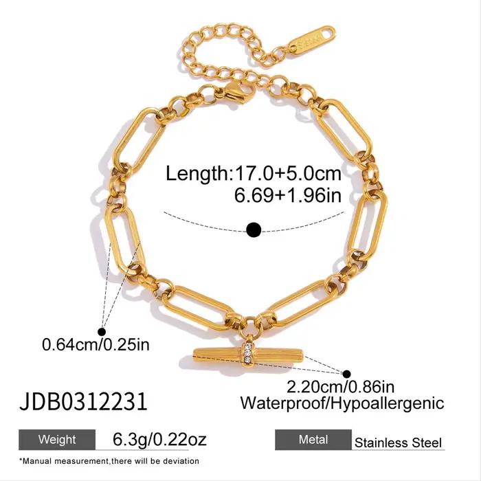 Bracelet à breloques en forme de T Zora Crystal pour femmes