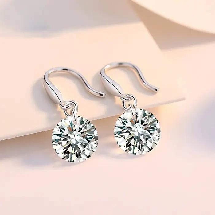 Boucles d'oreilles en argent Sterling 925 serties de zircon scintillant pour femmes occasions spéciales soirée élégante à offrir cadeau mariage anniversaire