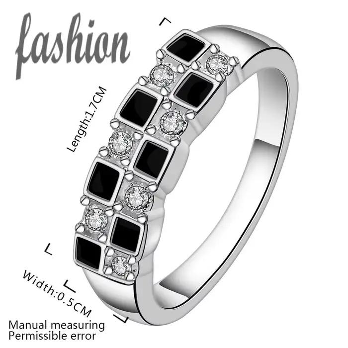 Bague plaquée argent avec cristal incrusté pour femme