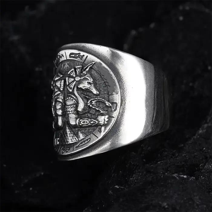 Bague ouverte en argent thaïlandais de l'egypte ancienne