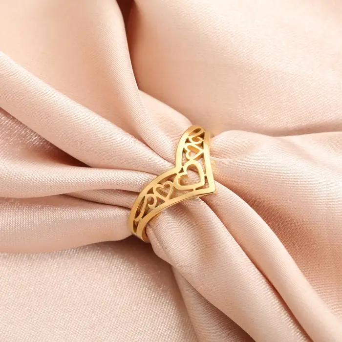Cazador-Bagues coeurs creux esthétiques pour femmes et filles