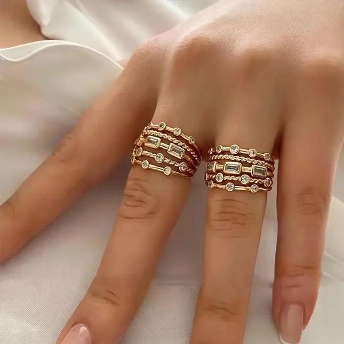Nwe – bagues de soleil plaquées or 18 carats pour femmes