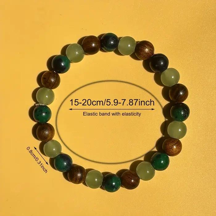 Bracelet en Bois Naturel Pour Attraction de Richesse et Prospérité Mode Homme Femme Occasion Spéciale