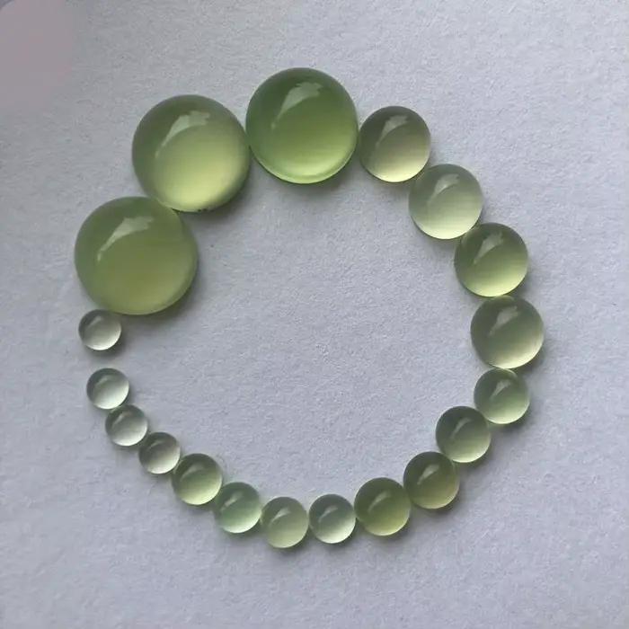 PANGEM-Bague en pierre semi-précieuse ronde, Agate verte pomme naturelle, Cornaline, Bijoux pour la