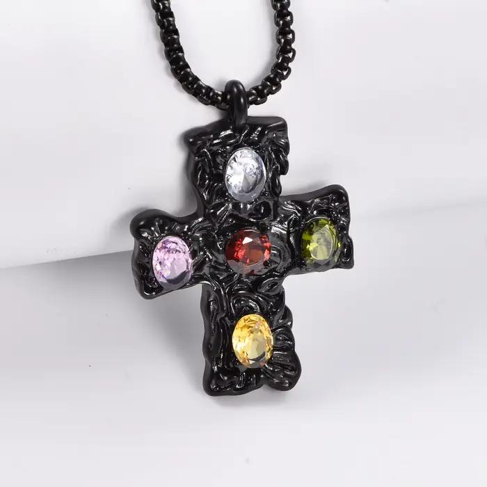 Bijoux Vintage pendentif croix en cristal pour femmes