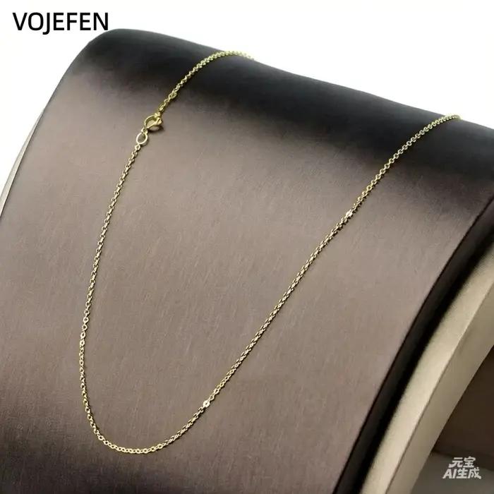 VOJEFEN – colliers en or 9K véritable AU375, chaînes en or véritable, bijoux esthétiques, colliers à