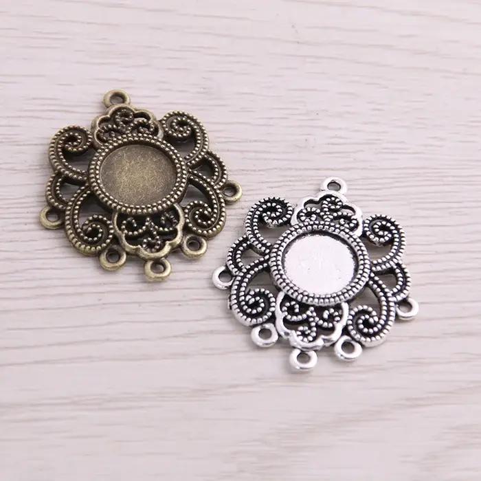 SWEET BELL – connecteur de Cabochon rond + pendentif à breloques
