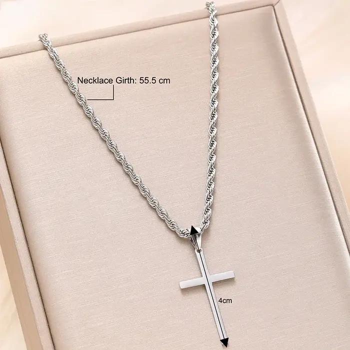 Nouveau collier pendentif croix en acier inoxydable pour hommes femmes minimaliste couleur or bijoux mâle femme colliers ras de cou cadeaux 2025