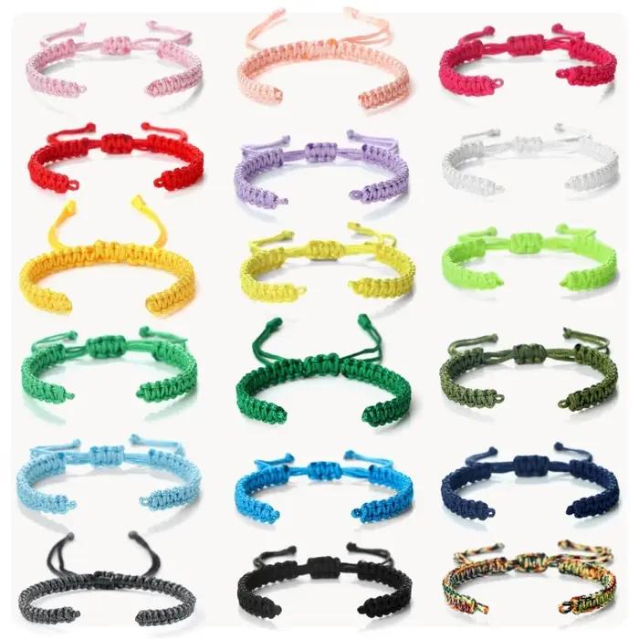 Bracelets semi-finis en fil de nylon 19 couleurs pour hommes et femmes