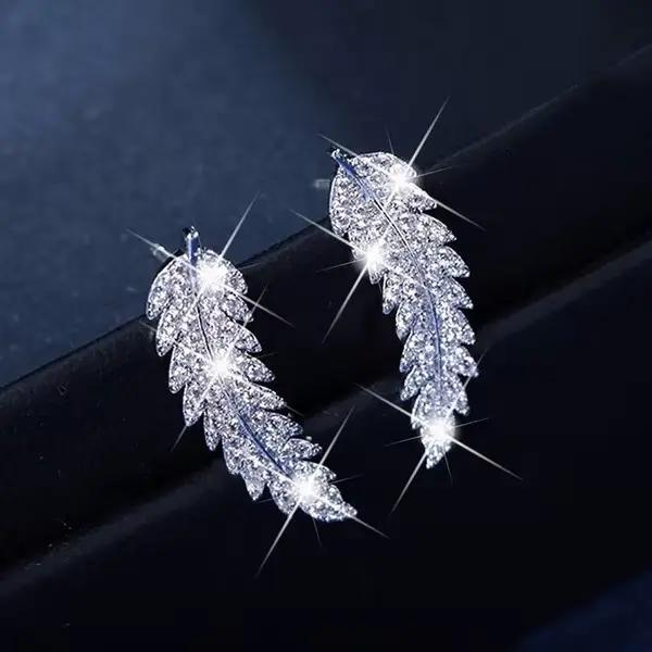 Boucles d'oreilles en diamant blanc pour femme