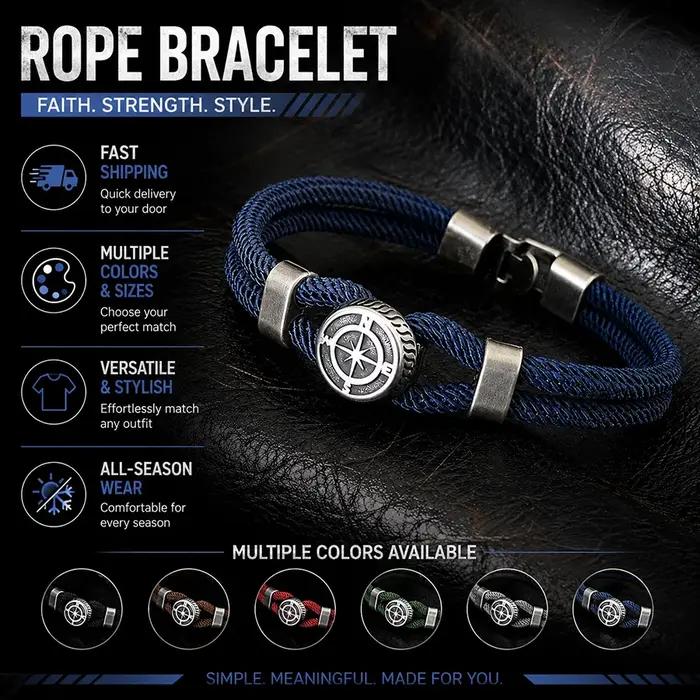 Nouveau Bracelet boussole homme Viking corde nautique Braslet
