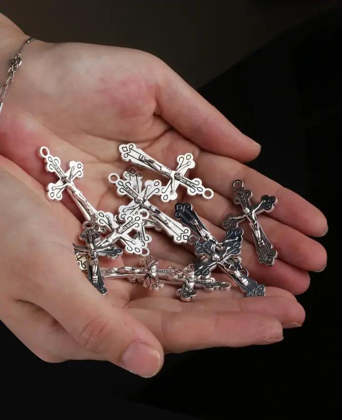 Diyalo 10 pièces chrétien sacré Crucifix jésus croix pendentif INRI Christ médaille