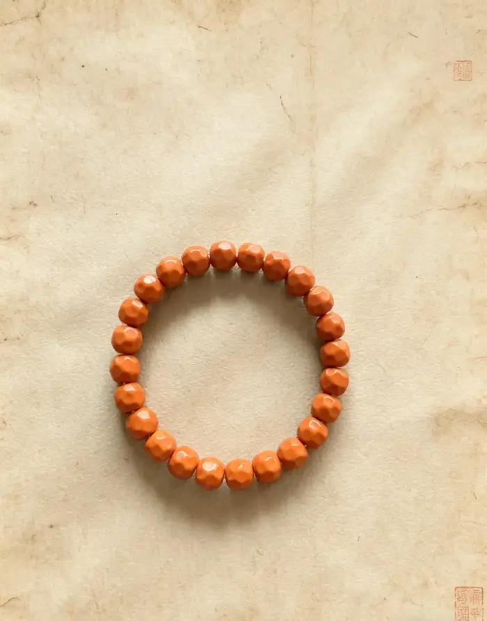 Bracelet en perles de Bodhi facettées orange élégant pour femmes occasions spéciales et quotidiennes