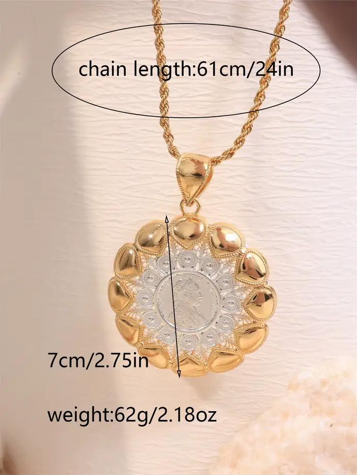 Collier motif Napoléon plaqué or pour femme bijoux marocains rétro élégants occasions spéciales