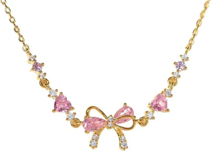 Bracelet CZ à nœud rose – L'amitié est comme un nœud
