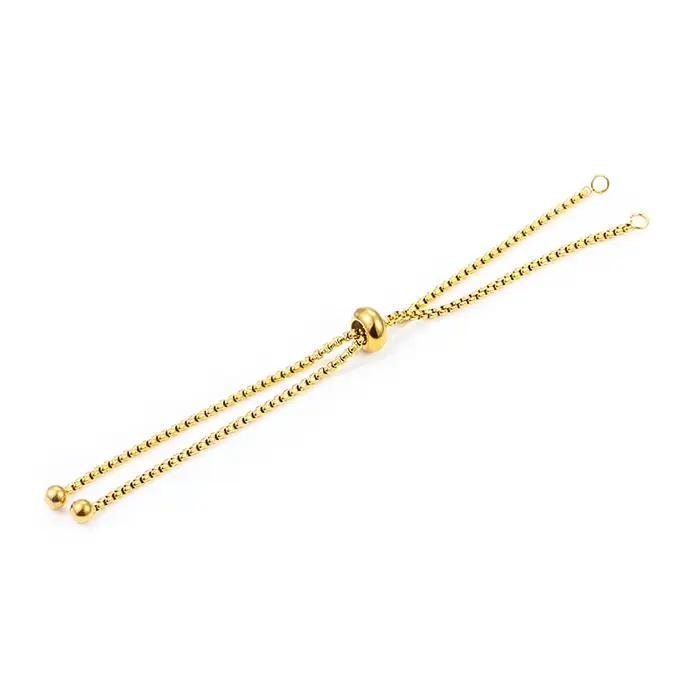 Bracelet ajustable à perles carrées en acier inoxydable, accessoires DIY pour connexion de pendentifs, mode haut de gamme