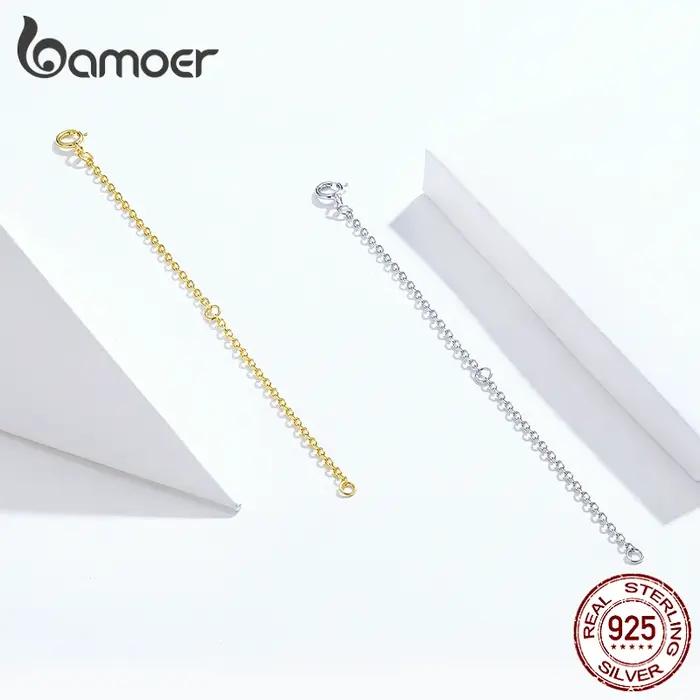 BAMOER Extensores de collier en argent sterling 925 plaqué or