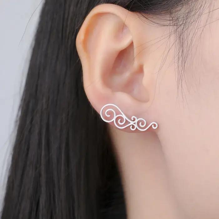 Boucles d'oreilles spirales florales en filigrane acier inoxydable pour femmes occasions spéciales cadeau anniversaire engagement fête
