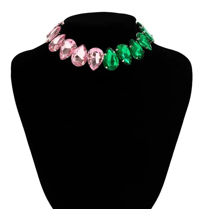 Collier de luxe en strass goutte d'eau pour femme, mode chic, élégant pour soirées et vie quotidienne