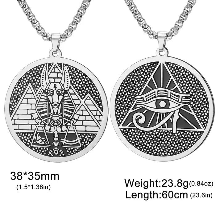 Collier double face du dieu égyptien Anubis, pyramide pharaonique, œil d'Horus, amulette de protecti