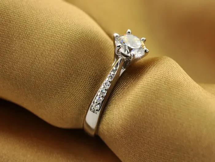 Bague classique de luxe en argent Sterling 925 pour femmes