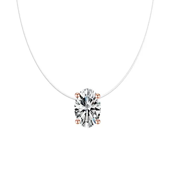 Collier de luxe en Zircon ovale AAA pour femmes